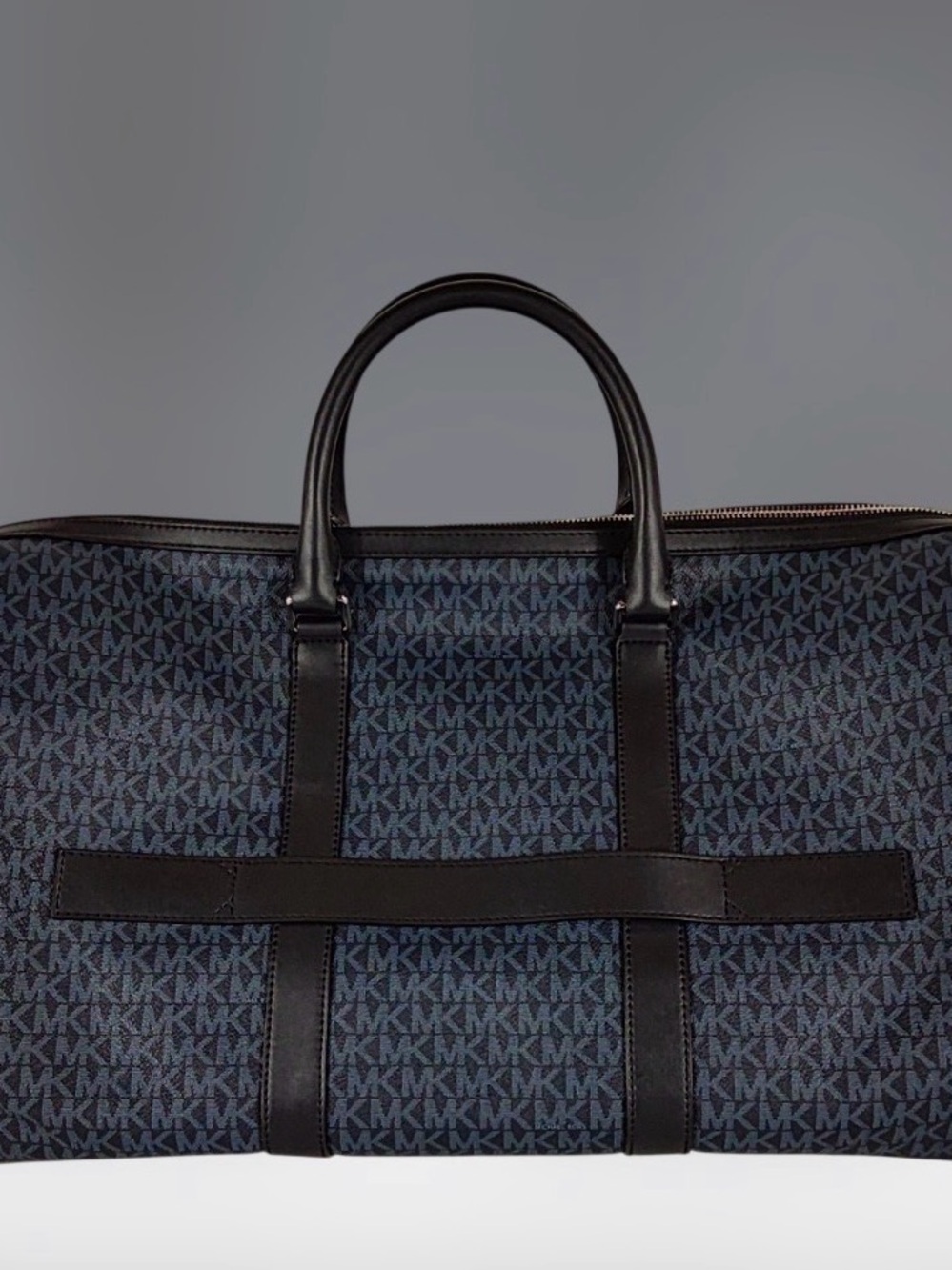Michael Kors Navy MK Monogram Duffel with Black Trim - Picture 3 of 8